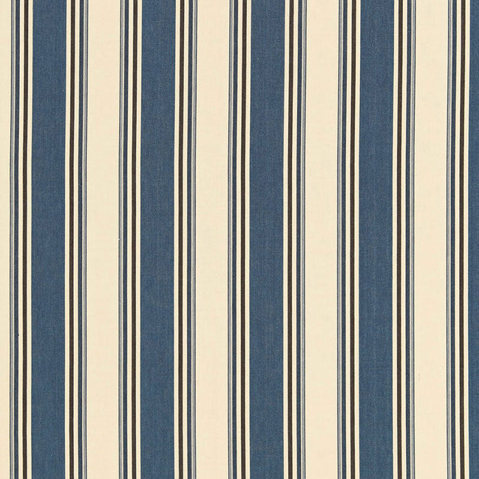 Schumacher Loren Stripe Marine Fabric Sample 50222