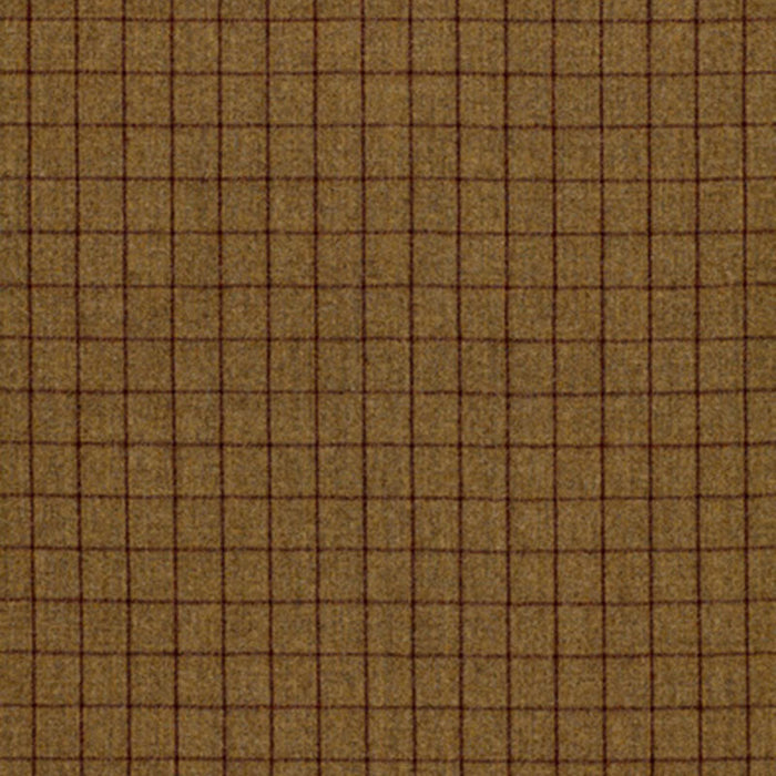 Schumacher Saville Flannel Check Khaki Fabric Sample 50322