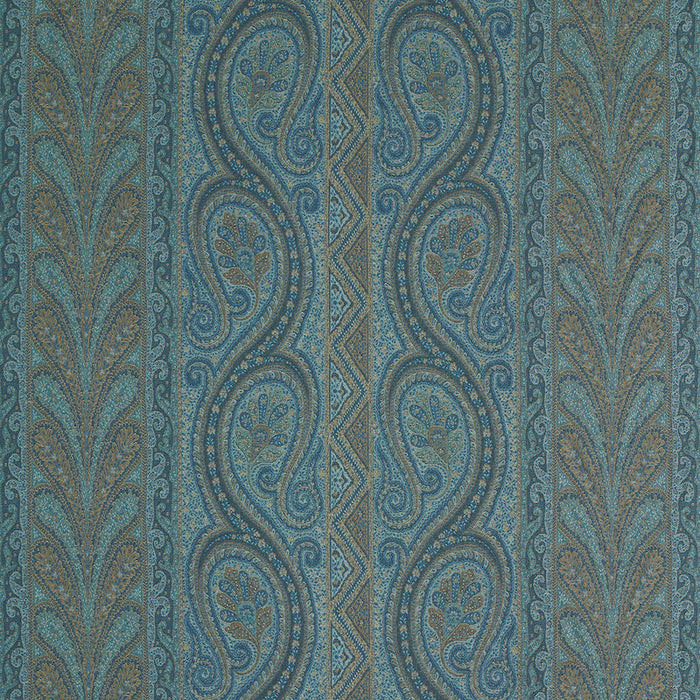 Schumacher Chatelaine Paisley Blue Fabric Sample 50774