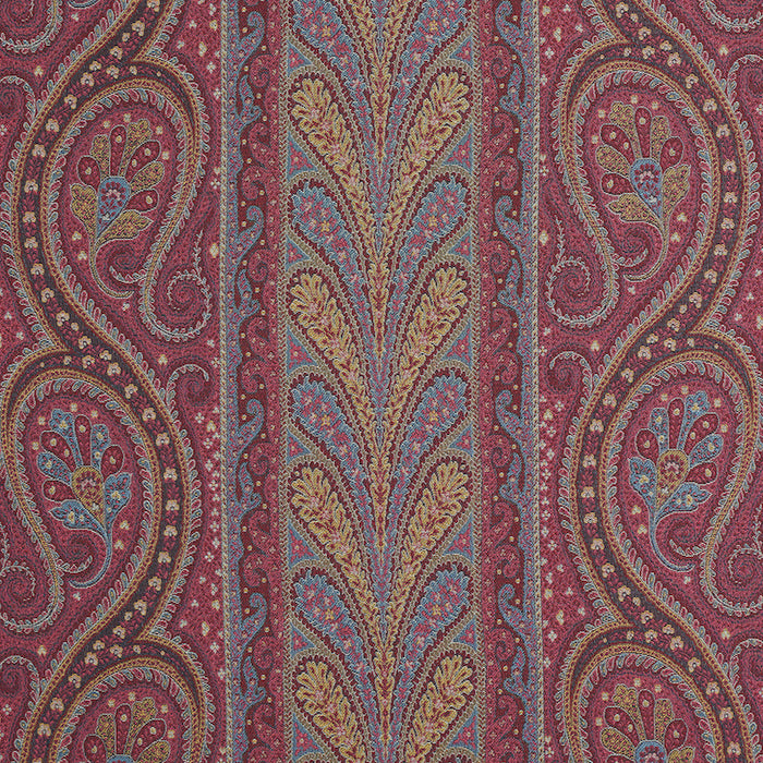 Schumacher Chatelaine Paisley Magenta Fabric Sample 50775