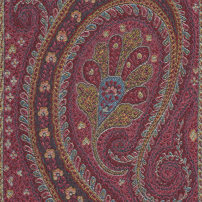 Schumacher Chatelaine Paisley Magenta Fabric Sample 50775