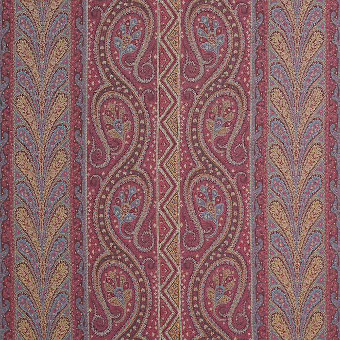 Schumacher Chatelaine Paisley Magenta Fabric Sample 50775