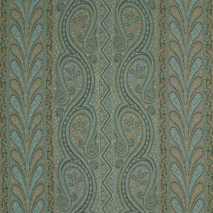 Schumacher Chatelaine Paisley Jade Fabric Sample 50776