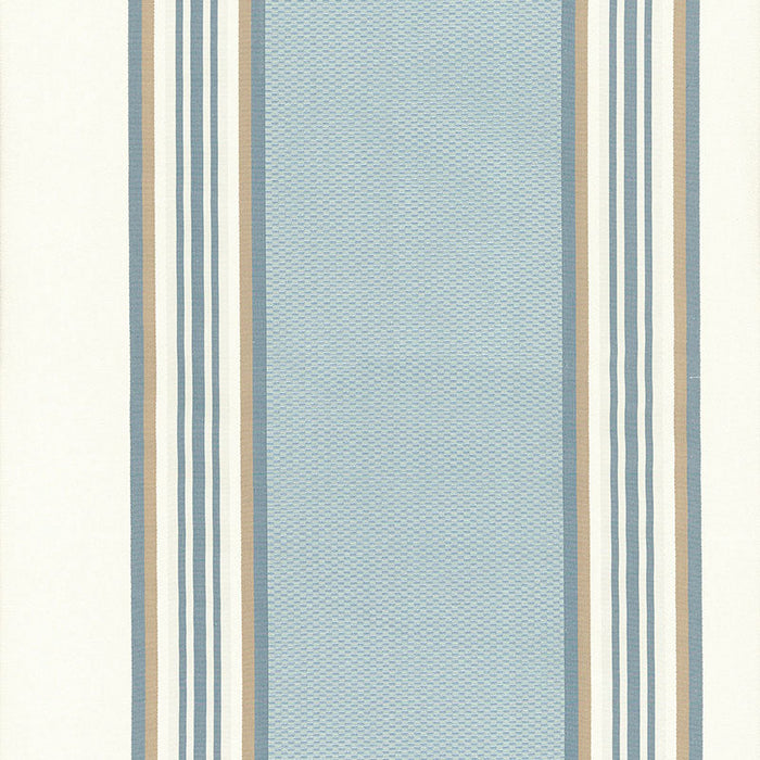 Schumacher Ava Silk Stripe Cornflower Fabric Sample 52372