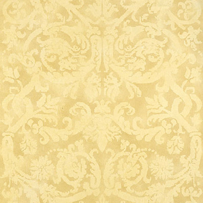 Schumacher Pontine Damask Soft Gold Wallpaper 529111