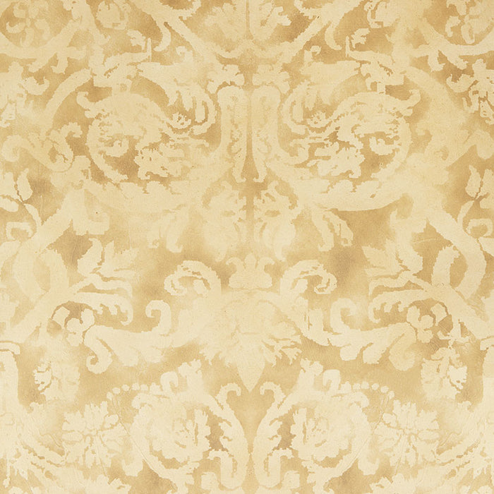 Schumacher Pontine Damask Granite Wallpaper 529112