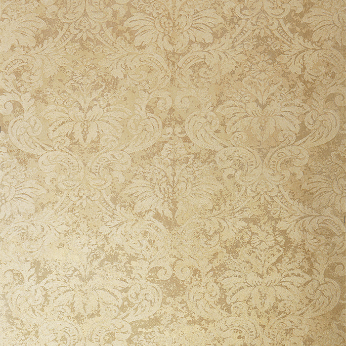 Schumacher Damasco Metallico Soft Pewter Wallpaper 529910