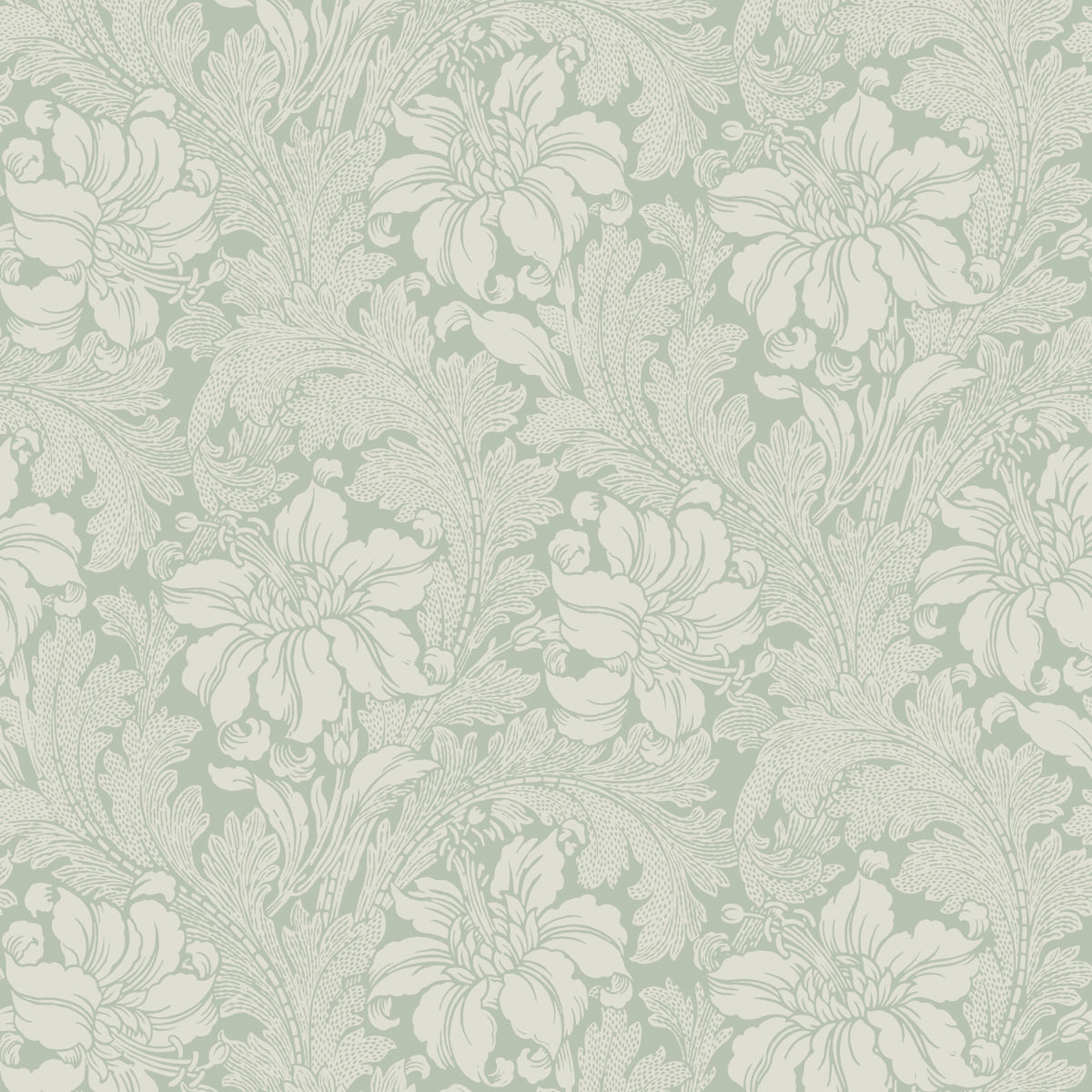 Schumacher Acanthus Garden Sage Wallpaper 5350