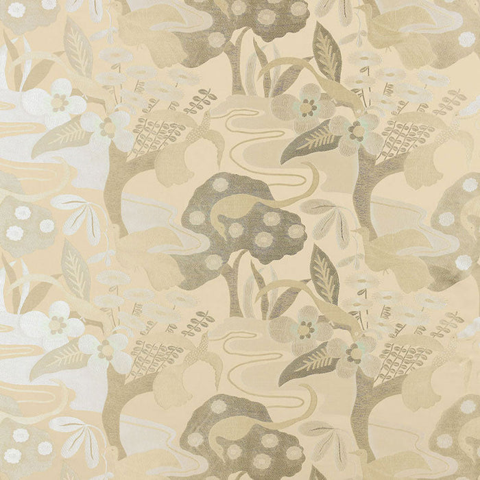 Schumacher Katsura Lampas Platinum Fabric Sample 54072