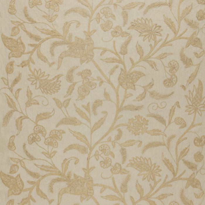 Schumacher Amagansett Linen Crewel Ecru Fabric Sample 54191