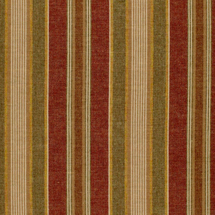 Schumacher Edgemere Stripe Indian Red Fabric Sample 54204