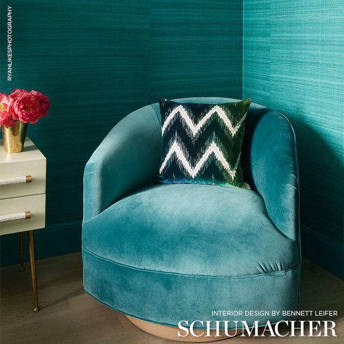 Schumacher Shock Wave Peacock Fabric Sample 54864