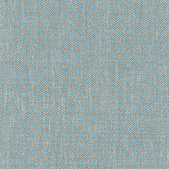 Schumacher Bryton Linen Herringbone Bluestone Fabric Sample 54921