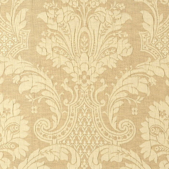 Schumacher Genoa Damask Antelope Fabric Sample 55613