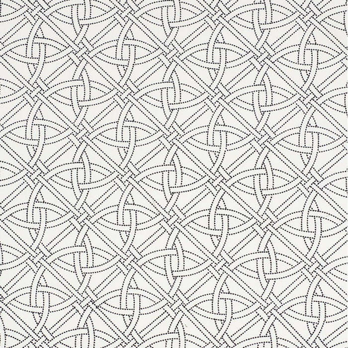 Schumacher Durance Embroidery Black & White Fabric Sample 55695