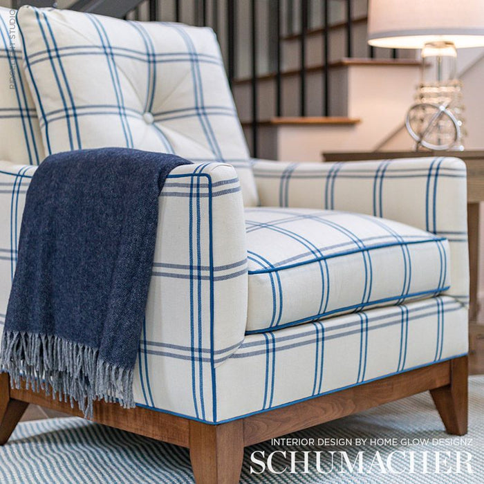 Schumacher Luberon Plaid Indigo Fabric 55715