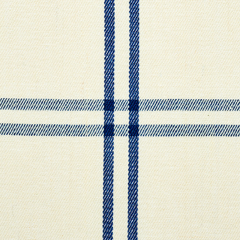 Schumacher Luberon Plaid Blue Fabric 55716