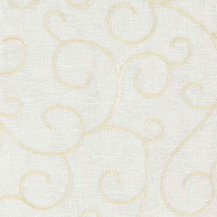 Schumacher Adina Sheer Embroidery Parchment Fabric Sample 55980