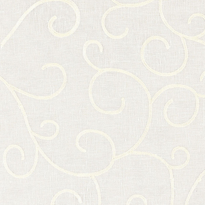 Schumacher Adina Sheer Embroidery Cream Fabric Sample 55981