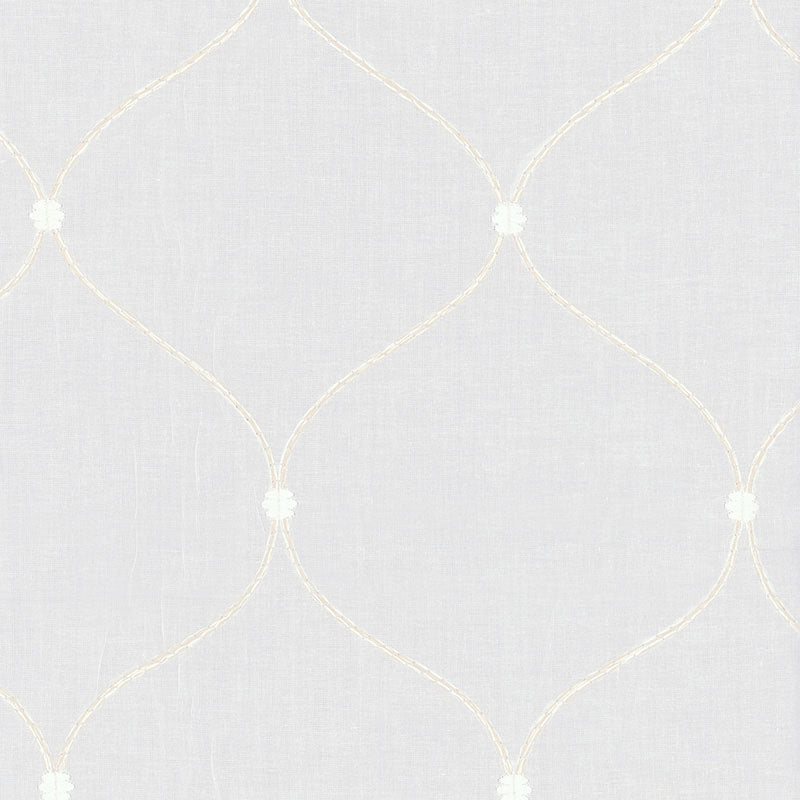 Schumacher Celena Sheer Embroidery Sand Fabric 56000