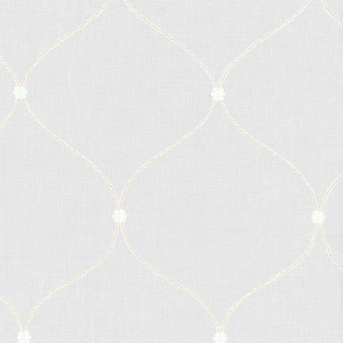 Schumacher Celena Sheer Embroidery Sand Fabric 56000