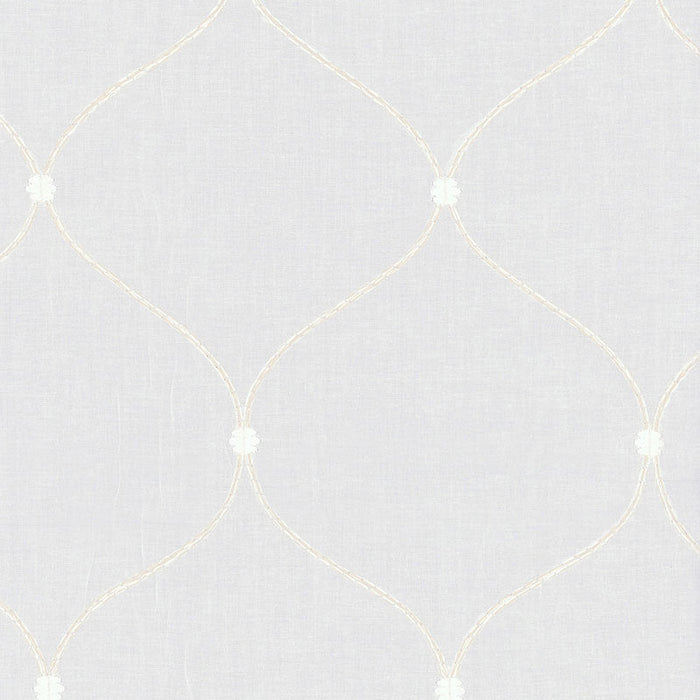 Schumacher Celena Sheer Embroidery Sand Fabric Sample 56000