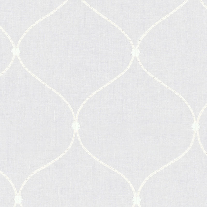 Schumacher Celena Sheer Embroidery Pearl Fabric 56001