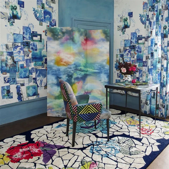 Christian Lacroix Follete Bleu De Roi Wallpaper PCL700/01