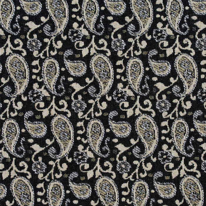 Charlotte Onyx Paisley Fabric Sample 5845