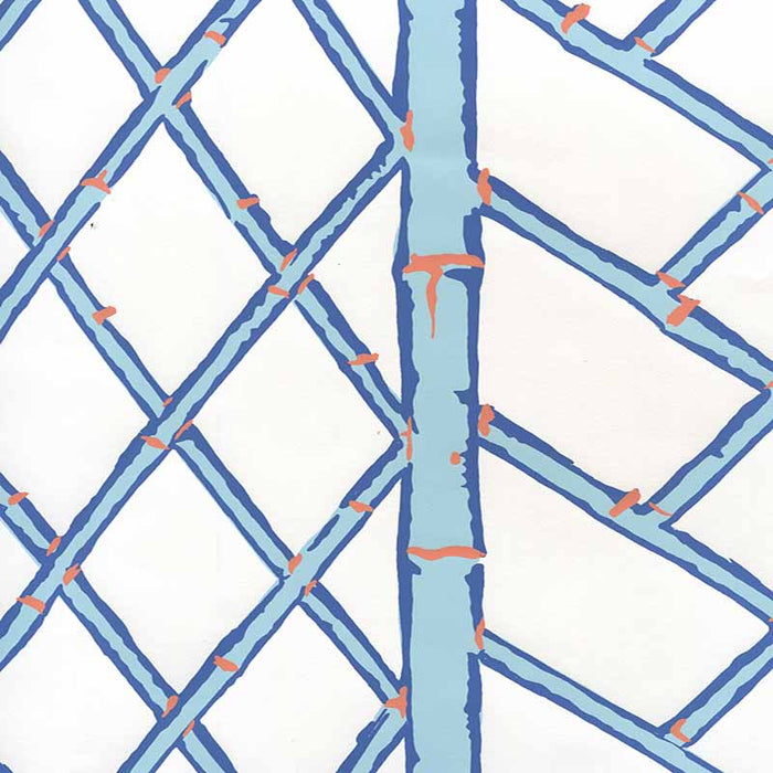 China Seas Lyford Trellis New Blue New Navy Terracotta Wallpaper 6020W-11