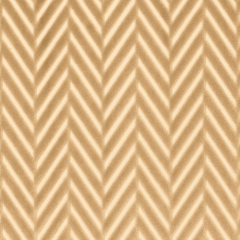 Schumacher Regent Velvet Herringbone Champagne Fabric 62170