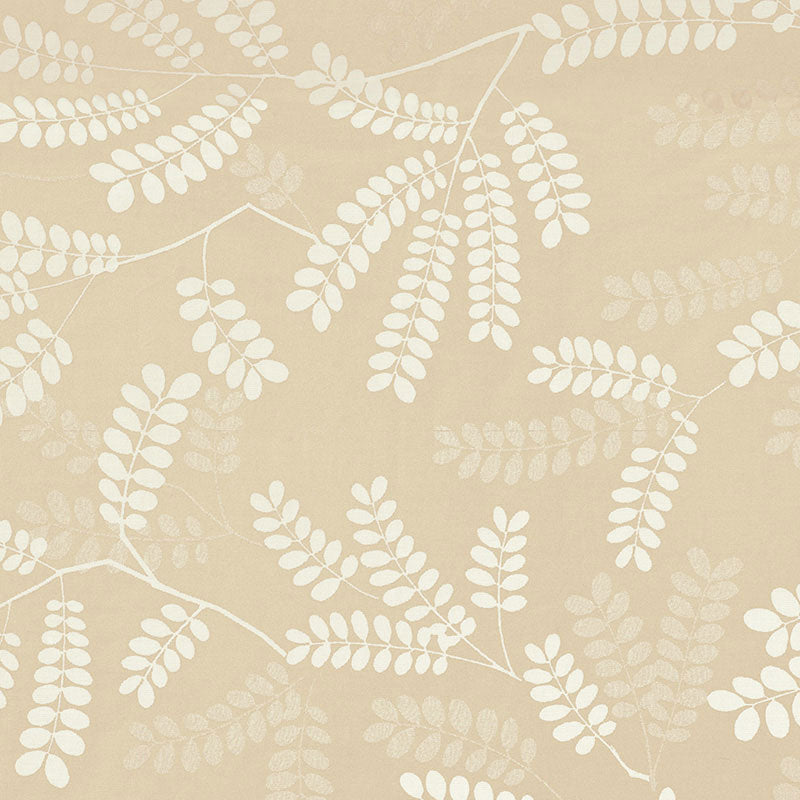 Schumacher Locust Leaves Sand Fabric 62441