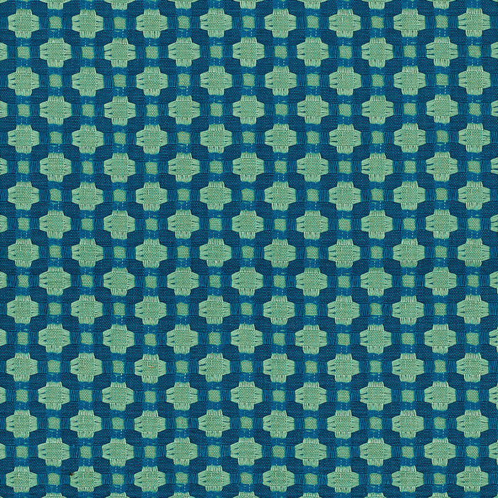 Schumacher Betwixt Peacock/Seaglass Fabric Sample 62613