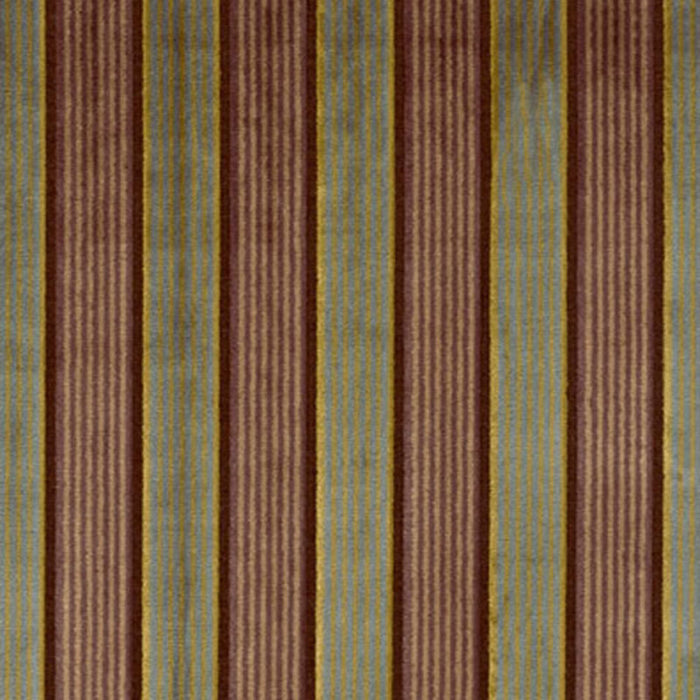 Schumacher Lynton Velvet Stripe Black Plum Fabric 62702