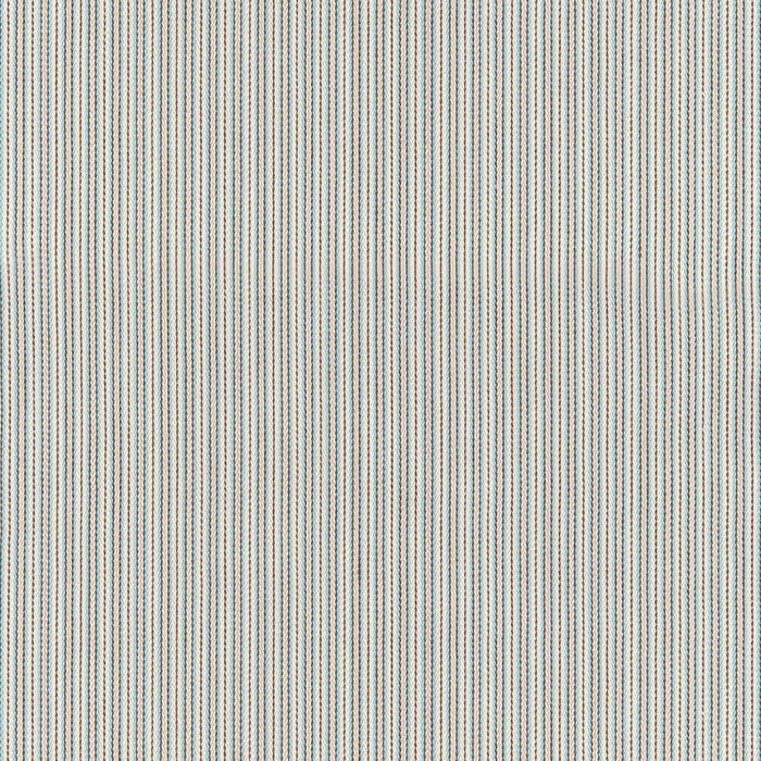 Schumacher Baker Cotton Stripe Ivory/Aqua/Mocha Fabric Sample 63000