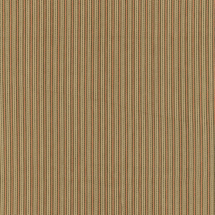 Schumacher Baker Cotton Stripe Flax/Mocha/Red Fabric Sample 63004