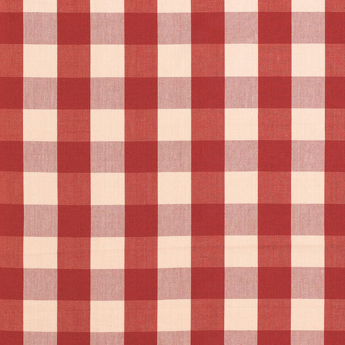 Schumacher Camden Cotton Check Red Fabric Sample 63034