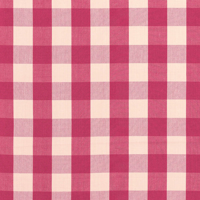 Schumacher Camden Cotton Check Raspberry Fabric Sample 63035