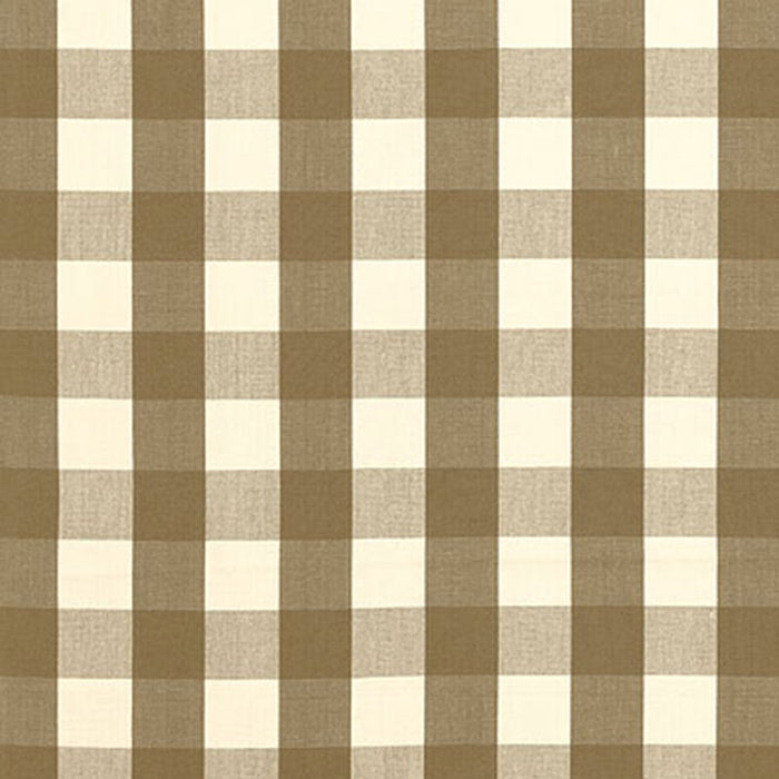 Schumacher Camden Cotton Check Mocha Fabric Sample 63040