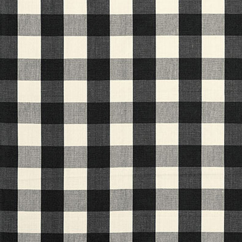 Schumacher Camden Cotton Check Ebony Fabric Sample 63042