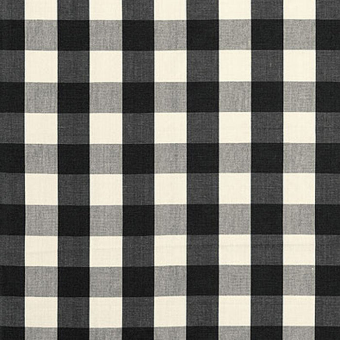 Schumacher Camden Cotton Check Ebony Fabric Sample 63042