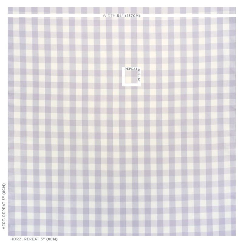 Schumacher Camden Cotton Check Lilac Fabric 63046