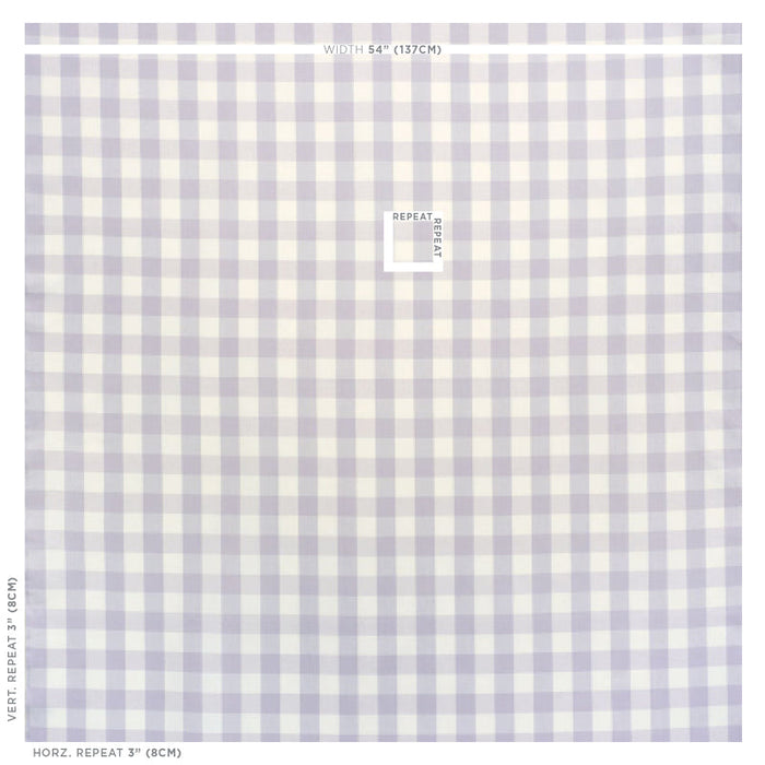 Schumacher Camden Cotton Check Lilac Fabric Sample 63046