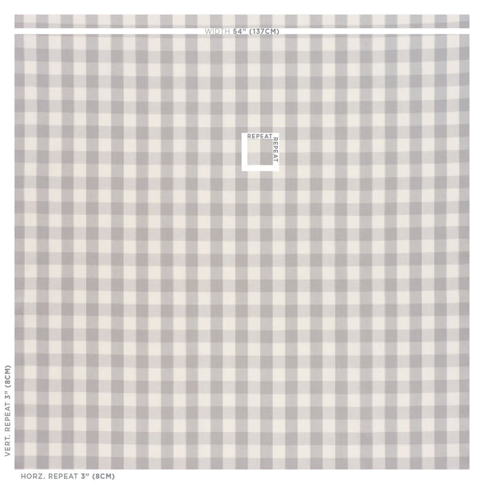 Schumacher Camden Cotton Check Grey Fabric Sample 63047