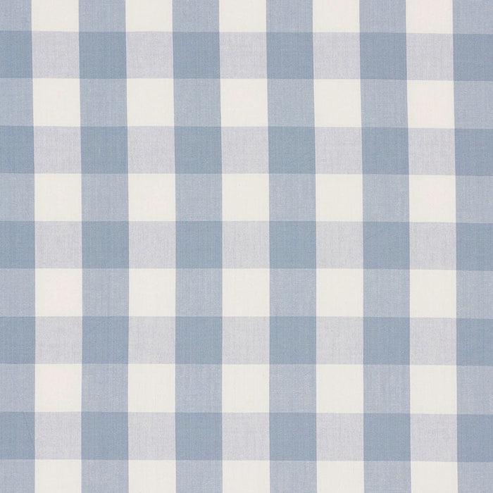 Schumacher Camden Cotton Check Sky Fabric Sample 63048