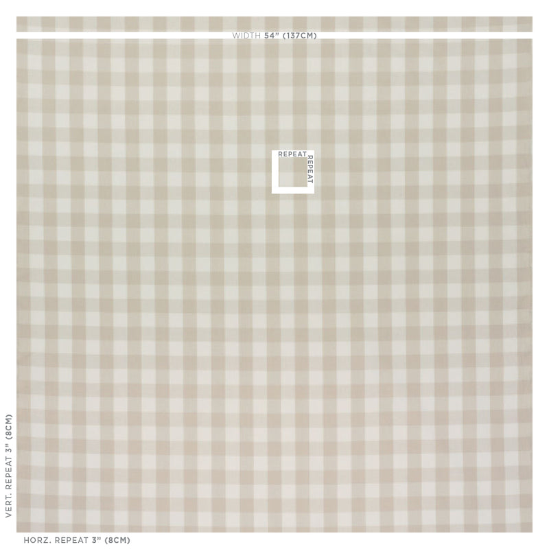 Schumacher Camden Cotton Check Natural Fabric 63049