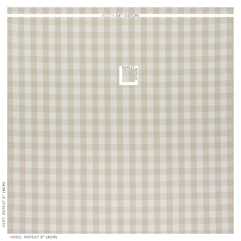 Schumacher Camden Cotton Check Natural Fabric Sample 63049