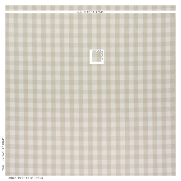 Schumacher Camden Cotton Check Natural Fabric Sample 63049