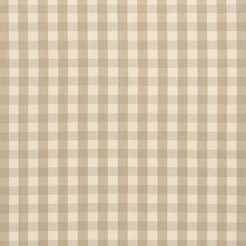 Schumacher Elton Cotton Check Beige Fabric 63051