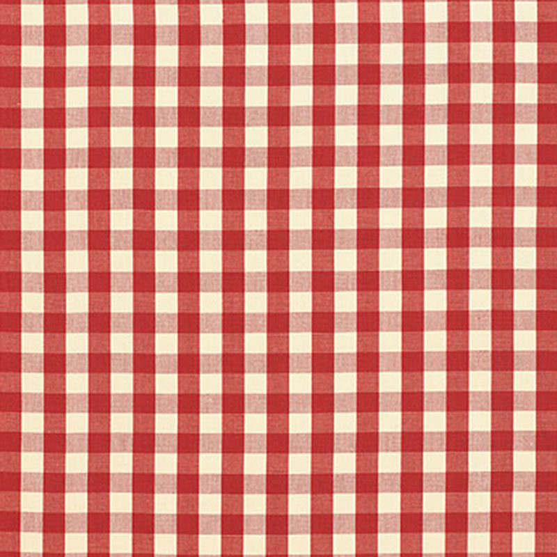 Schumacher Elton Cotton Check Red Fabric 63054